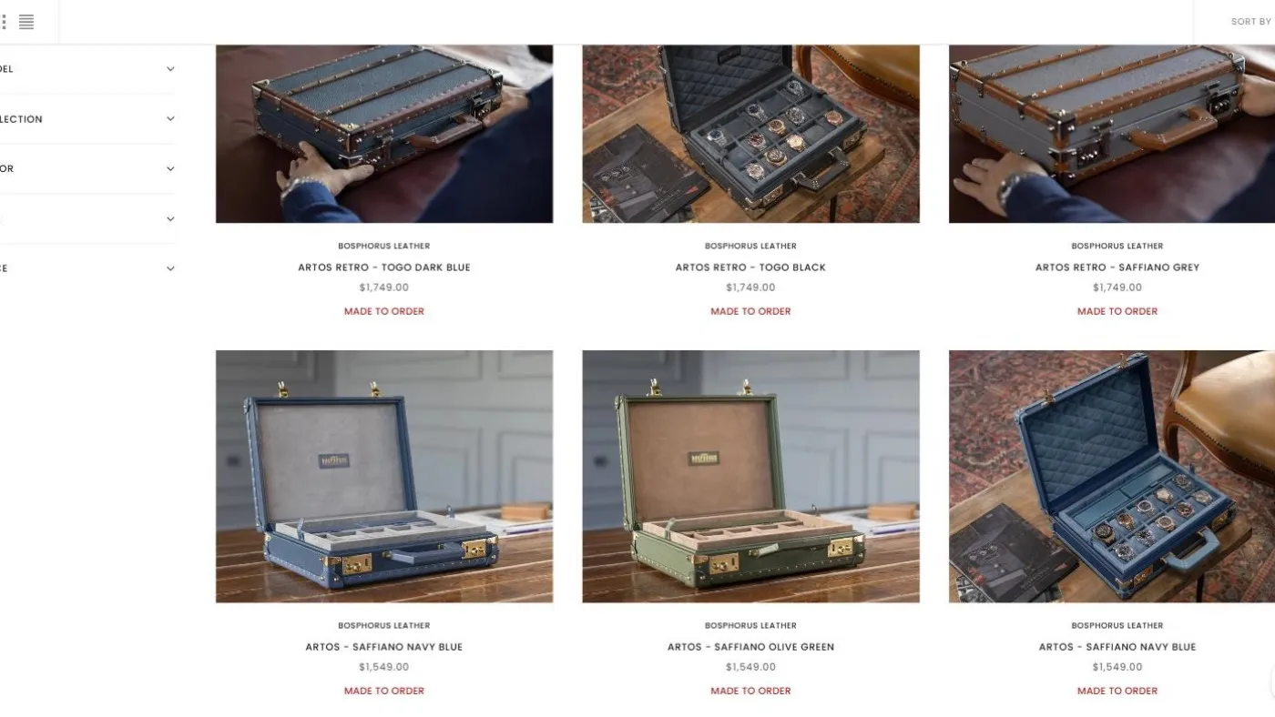 Bosphorus Leather: Lüks Saat Kutusu E-Ticaret ekran görüntüsü 3